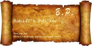 Babiák Péter névjegykártya
