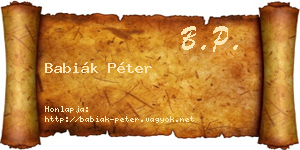 Babiák Péter névjegykártya
