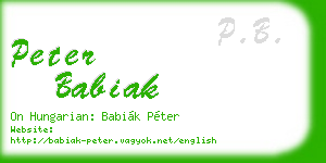 peter babiak business card
